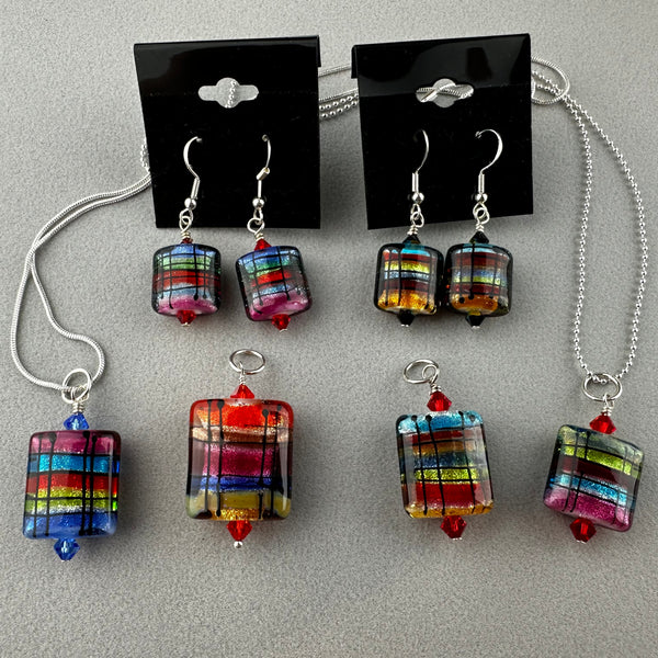 TARTAN XII ~ HANDMADE GLASS PENDANT