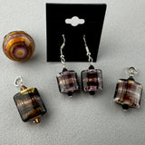 TARTAN VI ~ HANDMADE GLASS EARRINGS