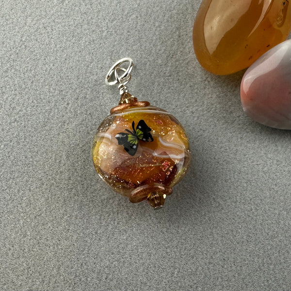 MARIPOSA III ~ HANDMADE GLASS PENDANT