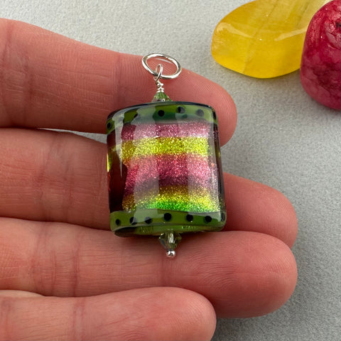 WATERMELON ~ HANDMADE GLASS PENDANT