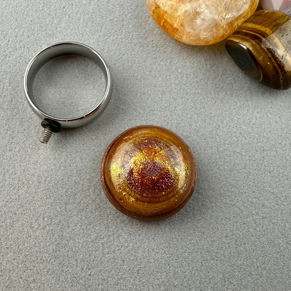 TARTAN II ~ HANDMADE GLASS RING TOPPER