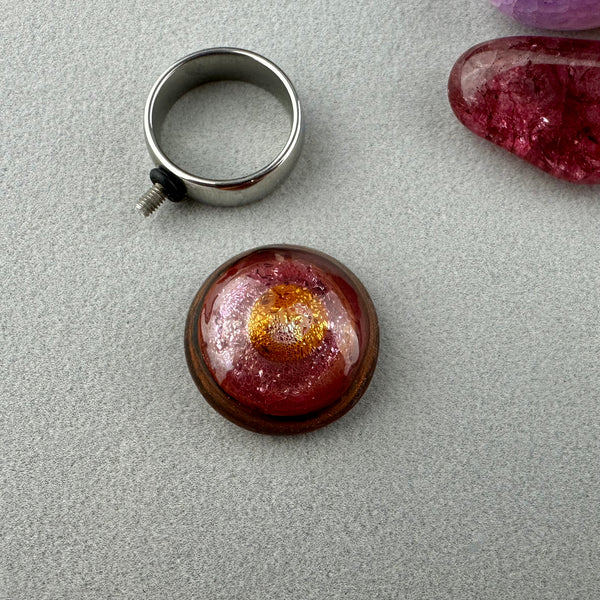 TARTAN III ~ HANDMADE GLASS RING TOPPER