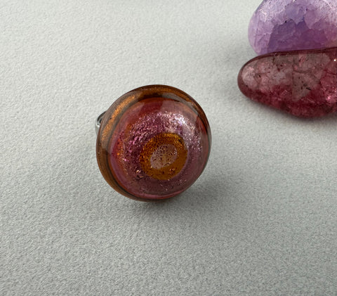 TARTAN III ~ HANDMADE GLASS RING TOPPER