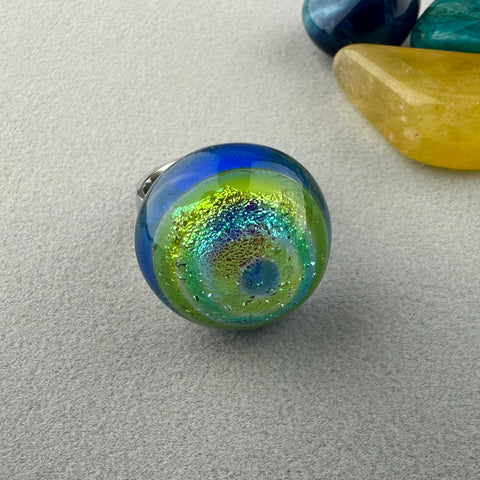 TARTAN ~ HANDMADE GLASS RING TOPPER