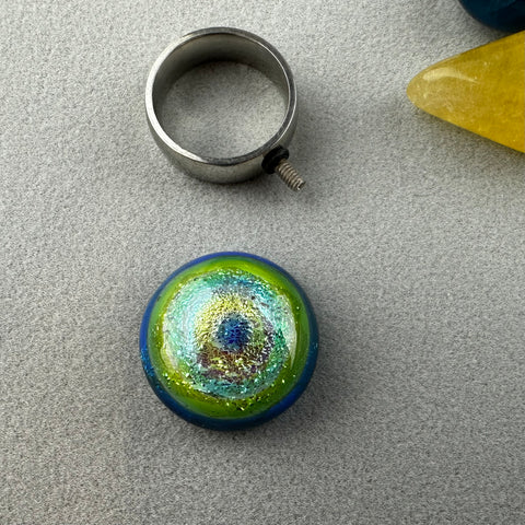 TARTAN ~ HANDMADE GLASS RING TOPPER