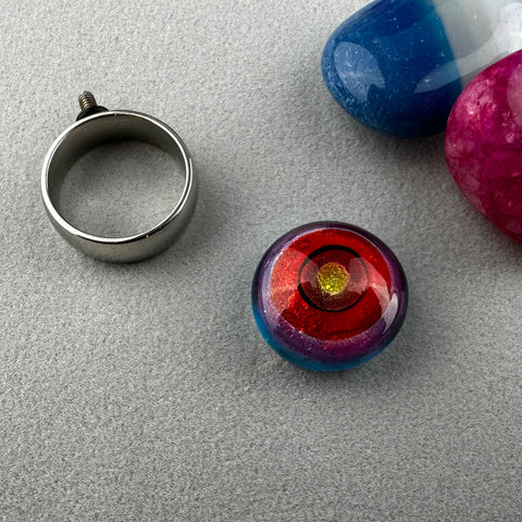 RAINBOW ~ HANDMADE GLASS RING TOPPER