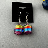 RAINBOW RIBBON ~ HANDMADE GLASS EARRINGS