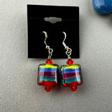 RAINBOW RIBBON II ~ HANDMADE GLASS EARRINGS