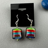 RAINBOW RIBBON III ~ HANDMADE GLASS EARRINGS