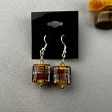 TARTAN V ~ HANDMADE GLASS EARRINGS