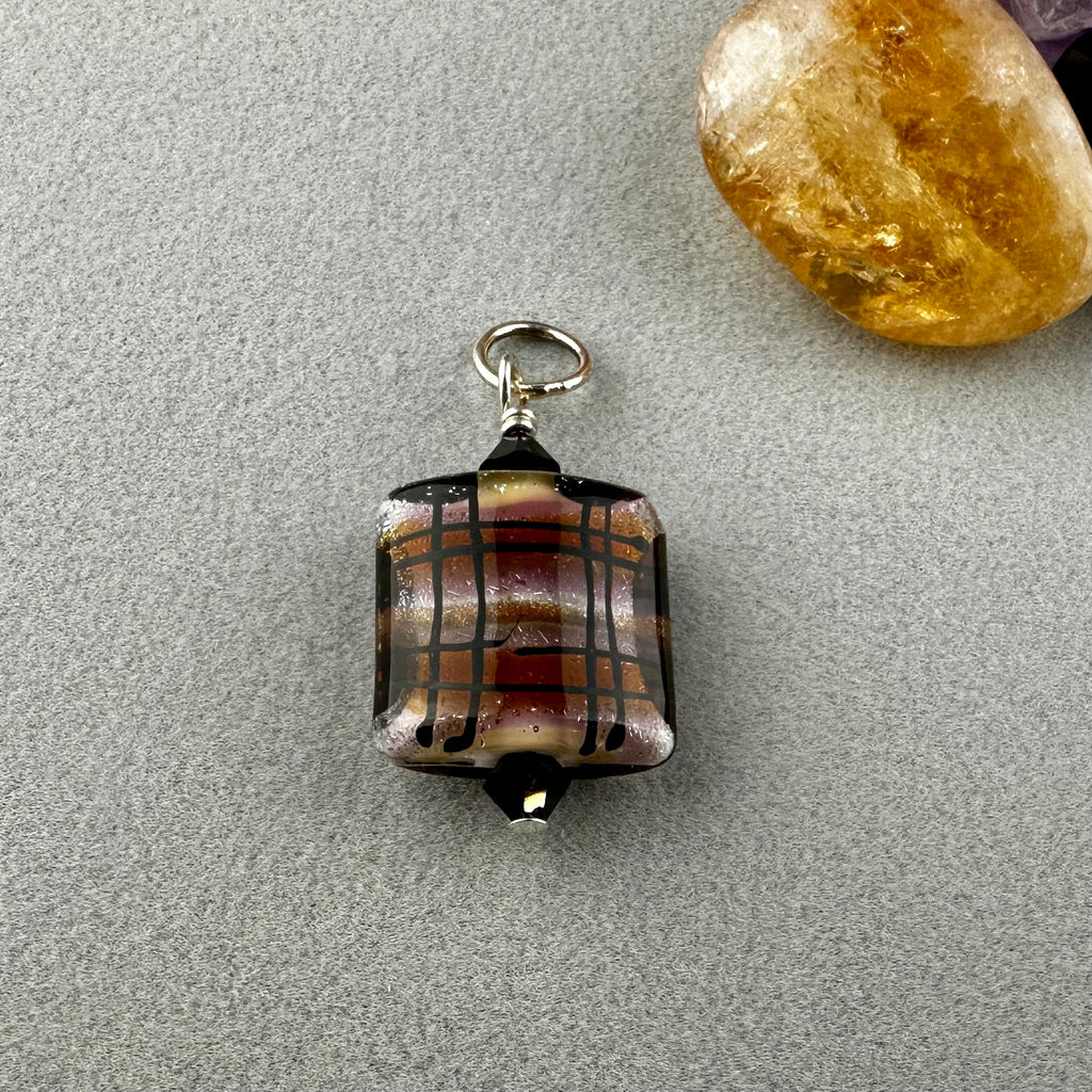 TARTAN XIII ~ HANDMADE GLASS PENDANT