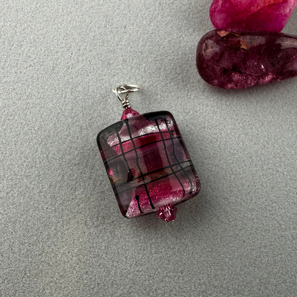 TARTAN IV ~ HANDMADE GLASS PENDANT