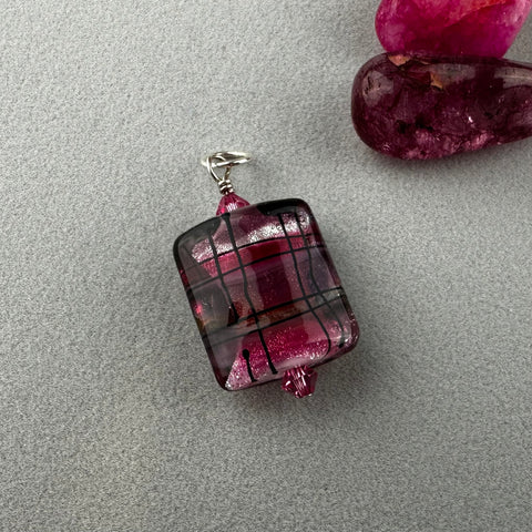TARTAN IV ~ HANDMADE GLASS PENDANT