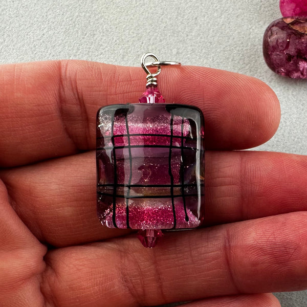 TARTAN IV ~ HANDMADE GLASS PENDANT