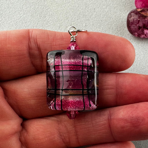 TARTAN IV ~ HANDMADE GLASS PENDANT