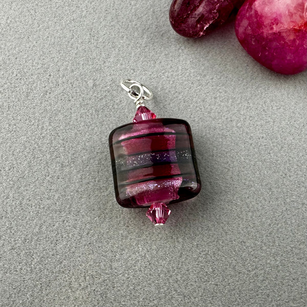 TARTAN XIV ~ HANDMADE GLASS PENDANT
