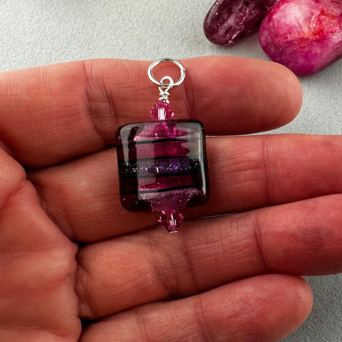 TARTAN XIV ~ HANDMADE GLASS PENDANT