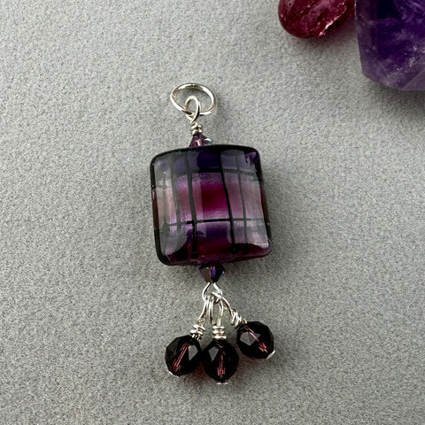 TARTAN V ~ HANDMADE GLASS PENDANT