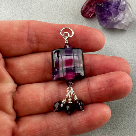 TARTAN V ~ HANDMADE GLASS PENDANT