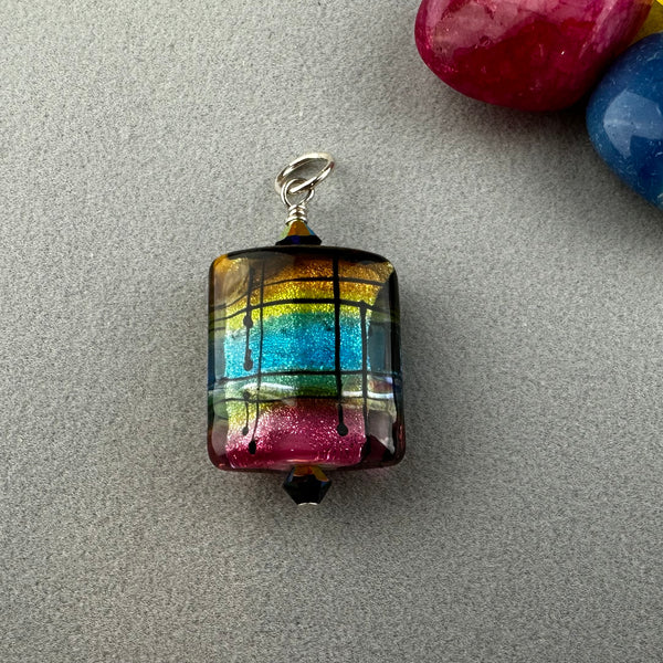 TARTAN ~ HANDMADE GLASS PENDANT