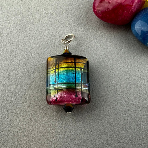 TARTAN ~ HANDMADE GLASS PENDANT