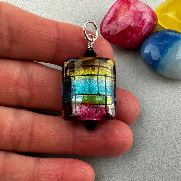 TARTAN ~ HANDMADE GLASS PENDANT
