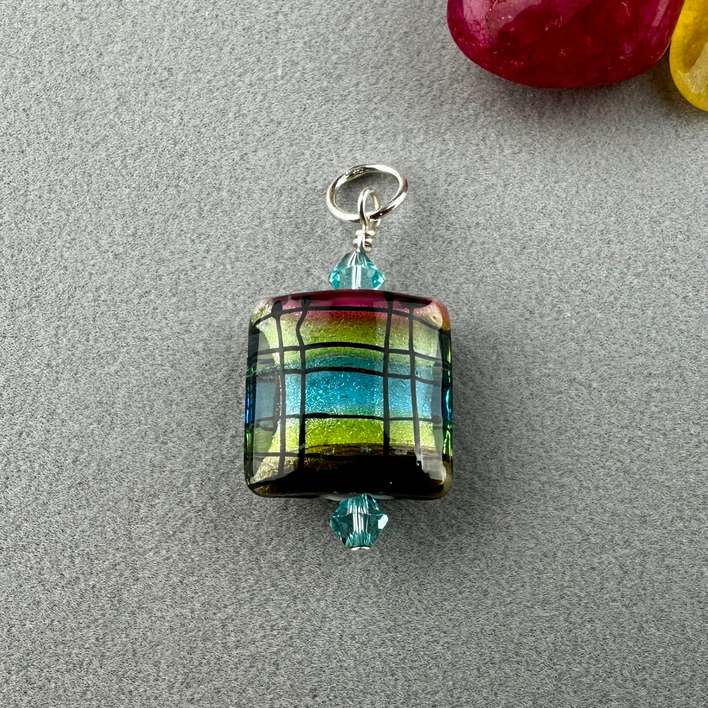 TARTAN II ~ HANDMADE GLASS PENDANT