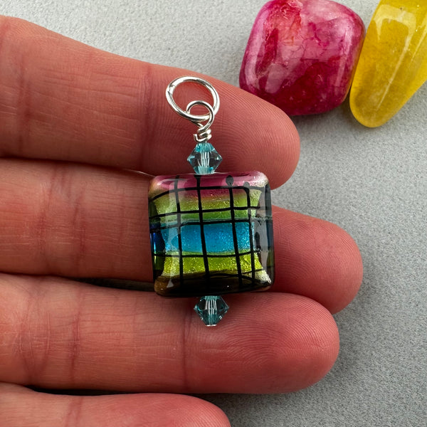 TARTAN II ~ HANDMADE GLASS PENDANT