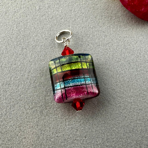 TARTAN XII ~ HANDMADE GLASS PENDANT
