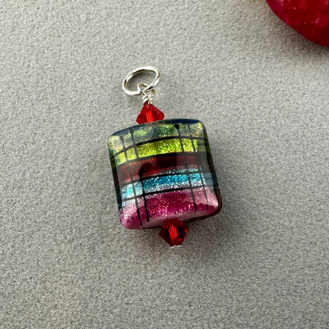 TARTAN XII ~ HANDMADE GLASS PENDANT