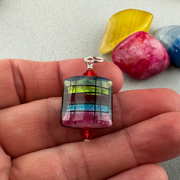 TARTAN XII ~ HANDMADE GLASS PENDANT