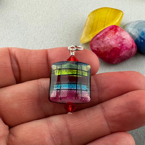 TARTAN XII ~ HANDMADE GLASS PENDANT