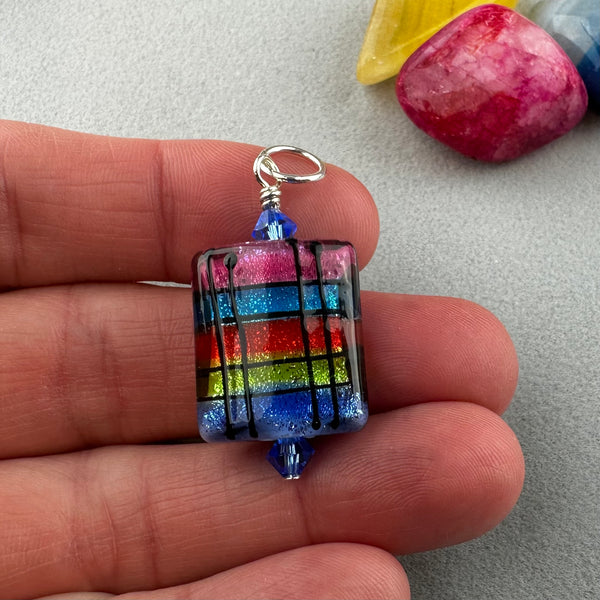 TARTAN X ~ HANDMADE GLASS PENDANT