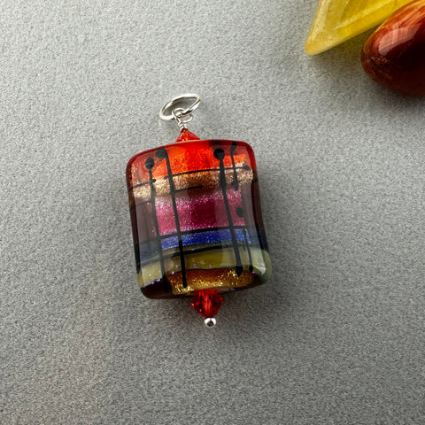 TARTAN VII ~ HANDMADE GLASS PENDANT