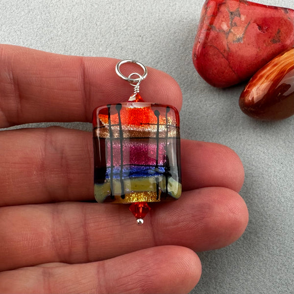 TARTAN VII ~ HANDMADE GLASS PENDANT