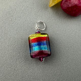 RAINBOW RIBBON ~ HANDMADE GLASS PENDANT
