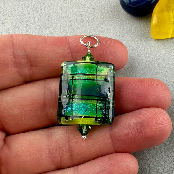TARTAN IX ~ HANDMADE GLASS PENDANT