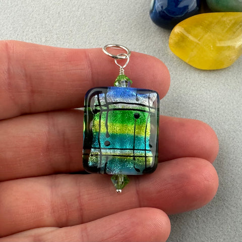 TARTAN VIII ~ HANDMADE GLASS PENDANT