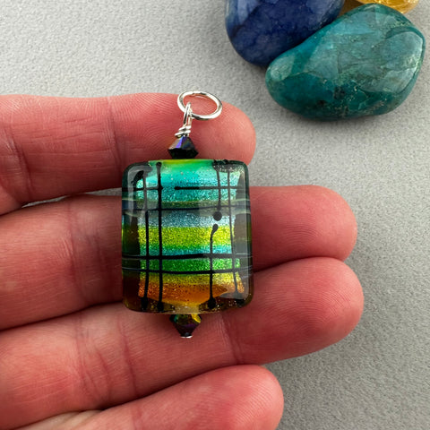 TARTAN III ~ HANDMADE GLASS PENDANT