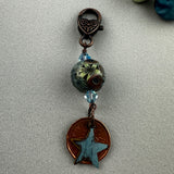 LUCKY PENNY CHARM WITH HANDMADE GLASS BEAD AND STAR CHARM II