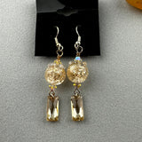 TWINKLE ~ HANDMADE GLASS BEAD EARRINGS WITH GEMSTONES