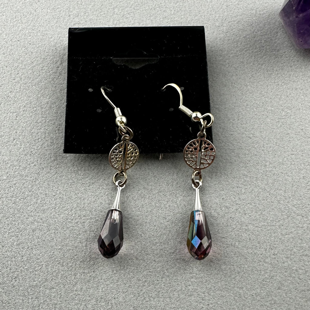 AURORA ~ HANDMADE GLASS BEAD EARRINGS WITH GEMSTONES