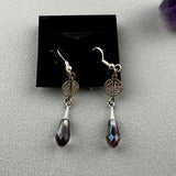 AURORA ~ HANDMADE GLASS BEAD EARRINGS WITH GEMSTONES