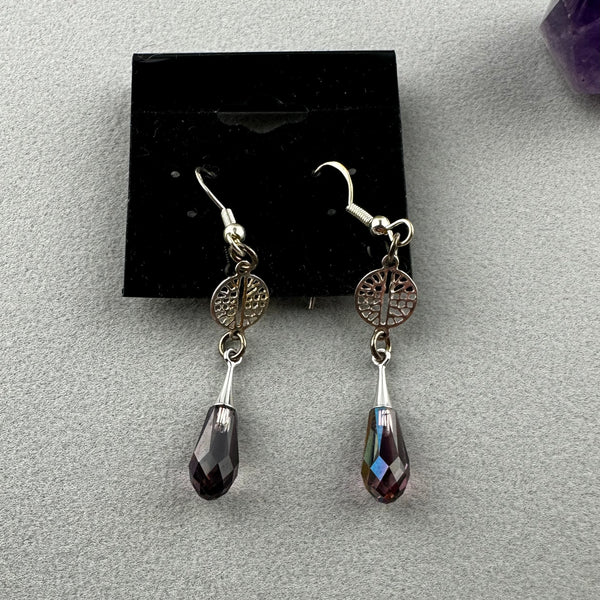 AURORA ~ HANDMADE GLASS BEAD EARRINGS WITH GEMSTONES