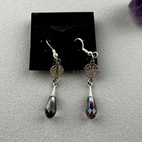 AURORA ~ HANDMADE GLASS BEAD EARRINGS WITH GEMSTONES
