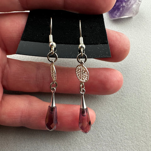 AURORA ~ HANDMADE GLASS BEAD EARRINGS WITH GEMSTONES
