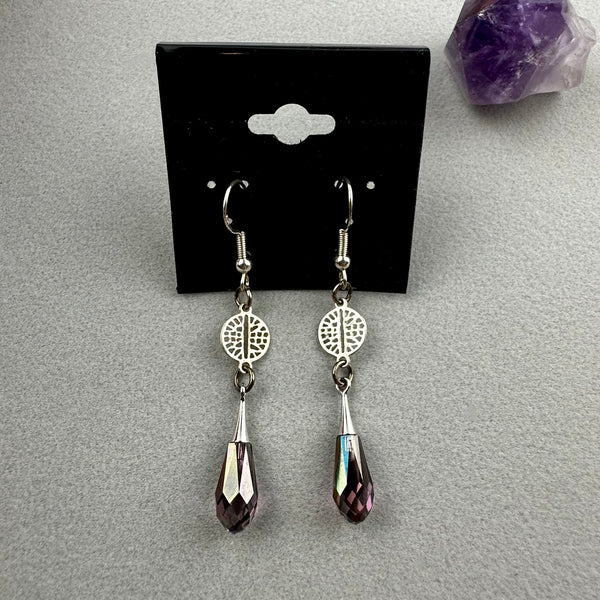 AURORA ~ HANDMADE GLASS BEAD EARRINGS WITH GEMSTONES
