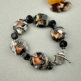 COPPER ECLIPSE ~ HANDMADE GLASS BEAD BRACELET