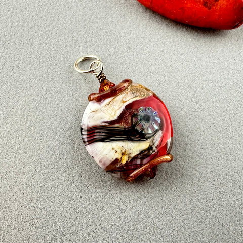 RED HOTS ~ HANDMADE GLASS PENDANT