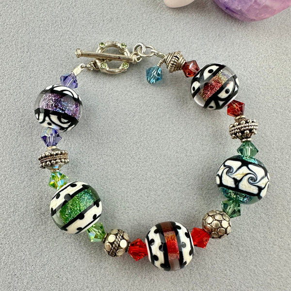 PAINTBOX PARTY ~ HANDMADE GLASS BEAD BRACELET